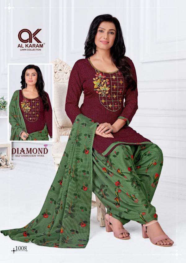 Al Karam Diamond Vol-1 Cotton Designer Pakistani Dress Material